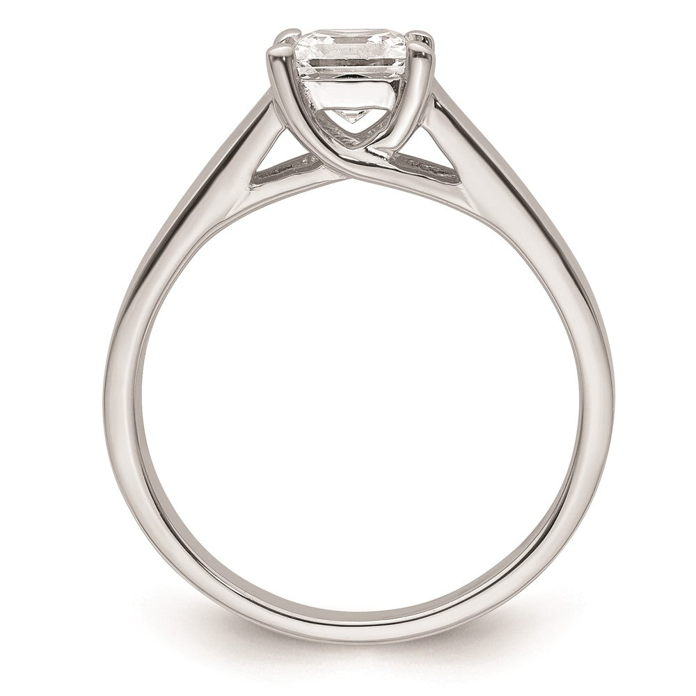 0.75ct. CZ Solid Real 14k White Gold Square Solitaire Engagement Ring