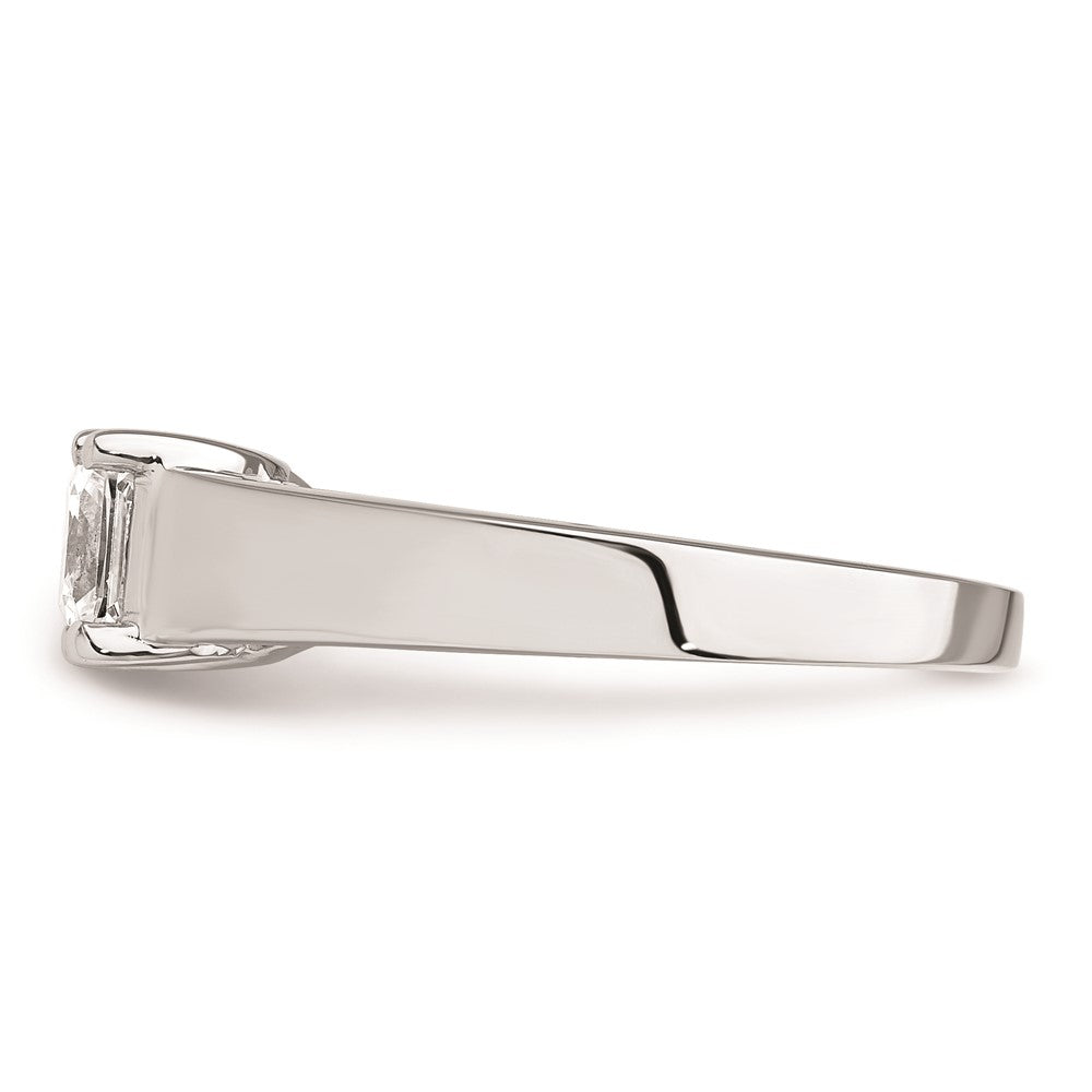 0.75ct. CZ Solid Real 14k White Gold Square Solitaire Engagement Ring