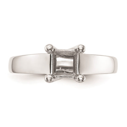 1.00ct. CZ Solid Real 14k White Gold Square Solitaire Engagement Ring