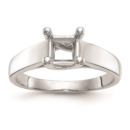 1.00ct. CZ Solid Real 14k White Gold Square Solitaire Engagement Ring
