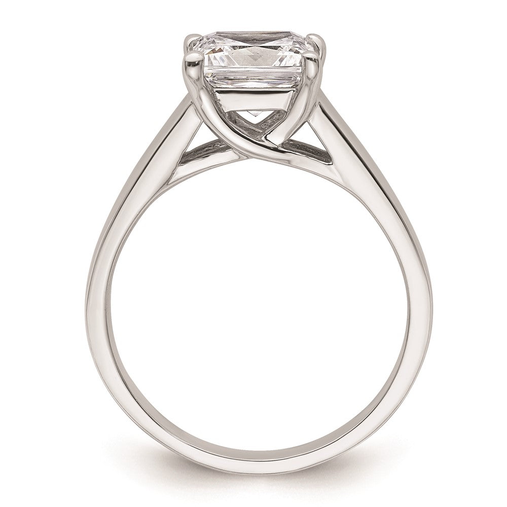 1.50ct. CZ Solid Real 14k White Gold Square Solitaire Engagement Ring