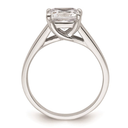 1.50ct. CZ Solid Real 14k White Gold Square Solitaire Engagement Ring