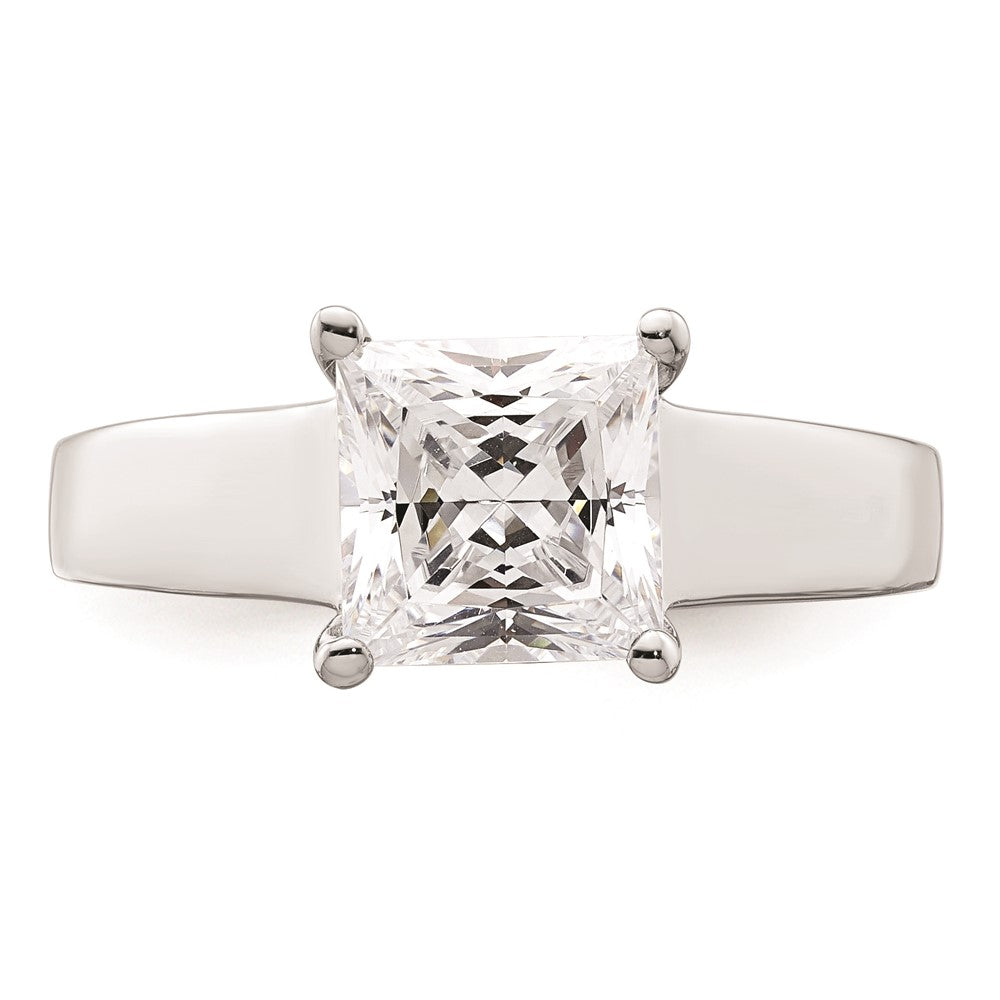 1.50ct. CZ Solid Real 14k White Gold Square Solitaire Engagement Ring