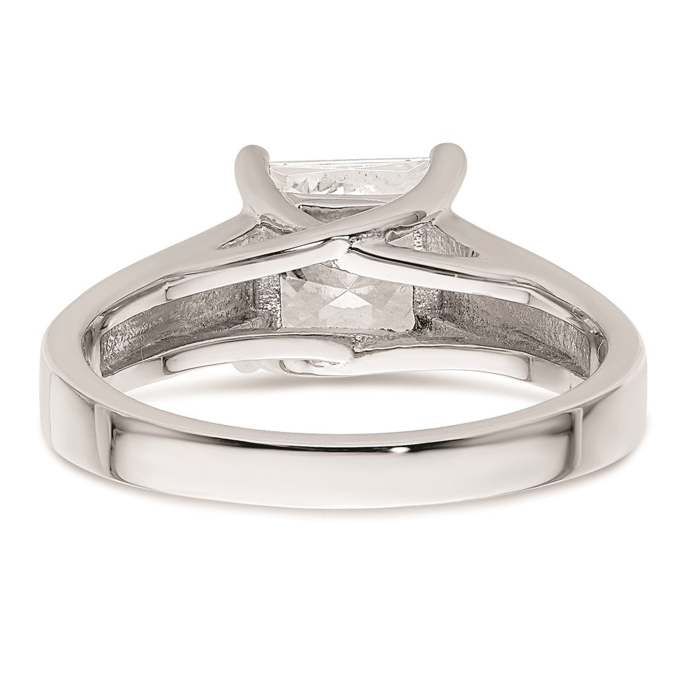 1.50ct. CZ Solid Real 14k White Gold Square Solitaire Engagement Ring