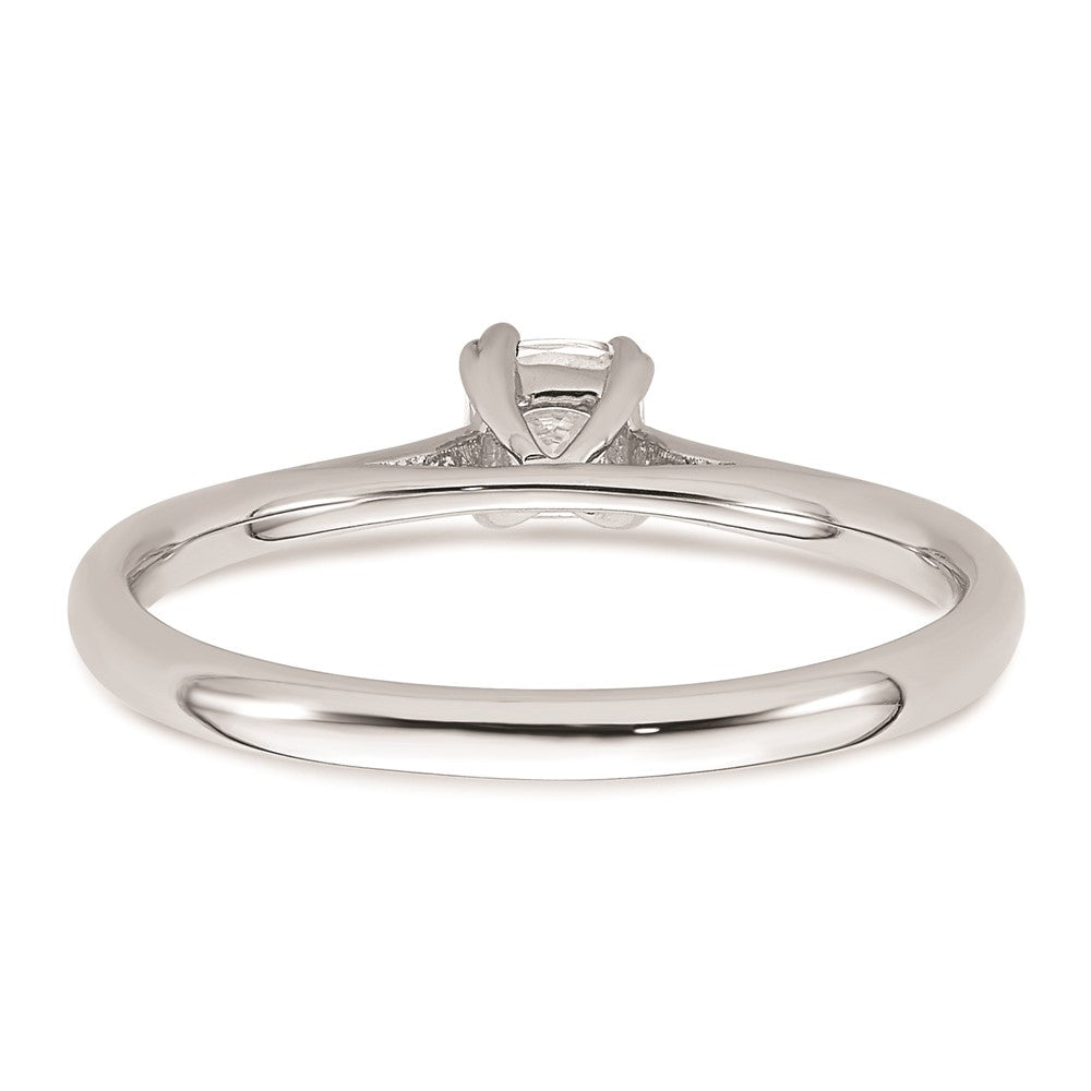 0.33ct. CZ Solid Real 14k White Gold Square Solitaire Engagement Ring