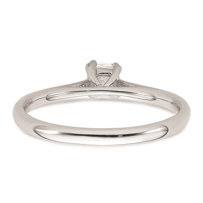 0.33ct. CZ Solid Real 14k White Gold Square Solitaire Engagement Ring