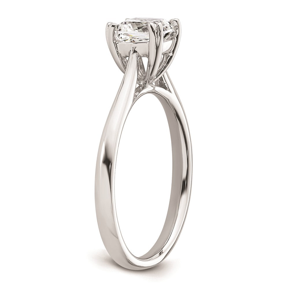 1.25ct. CZ Solid Real 14k White Gold Square Solitaire Engagement Ring