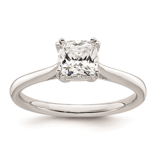 1.25ct. CZ Solid Real 14k White Gold Square Solitaire Engagement Ring