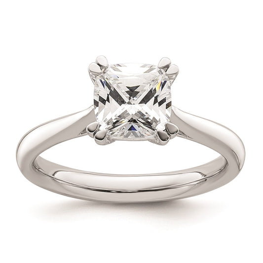 1.75ct. CZ Solid Real 14k White Gold Square Solitaire Engagement Ring