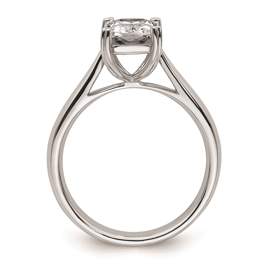 1.50ct. CZ Solid Real 14k White Gold Emerald Solitaire Engagement Ring