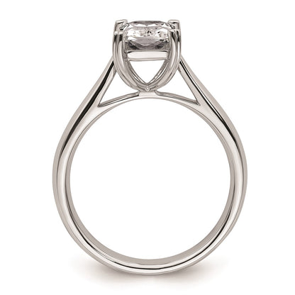 1.50ct. CZ Solid Real 14k White Gold Emerald Solitaire Engagement Ring