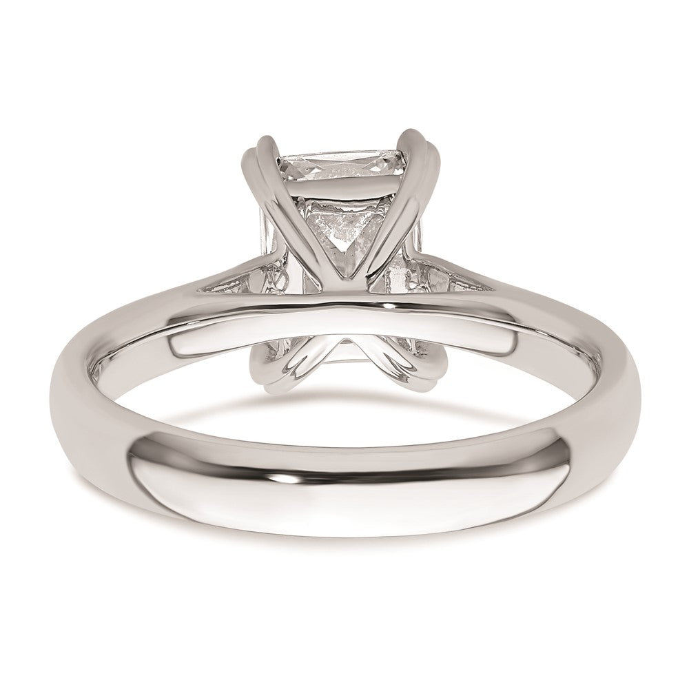 1.50ct. CZ Solid Real 14k White Gold Emerald Solitaire Engagement Ring