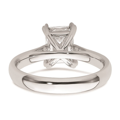 1.50ct. CZ Solid Real 14k White Gold Emerald Solitaire Engagement Ring