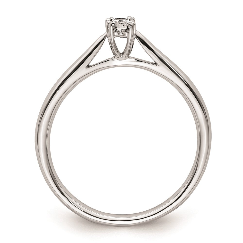 0.25ct. CZ Solid Real 14K White Gold Oval Solitaire Engagement Ring Polished Engagement Ring