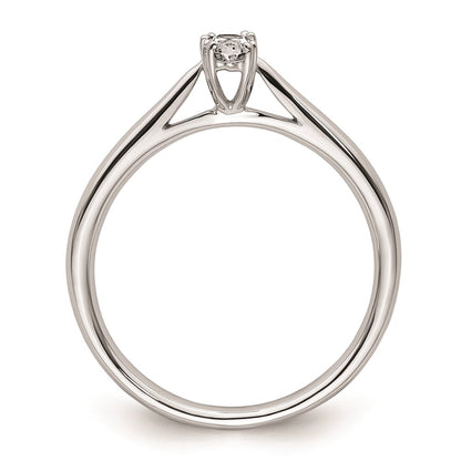 0.25ct. CZ Solid Real 14K White Gold Oval Solitaire Engagement Ring Polished Engagement Ring