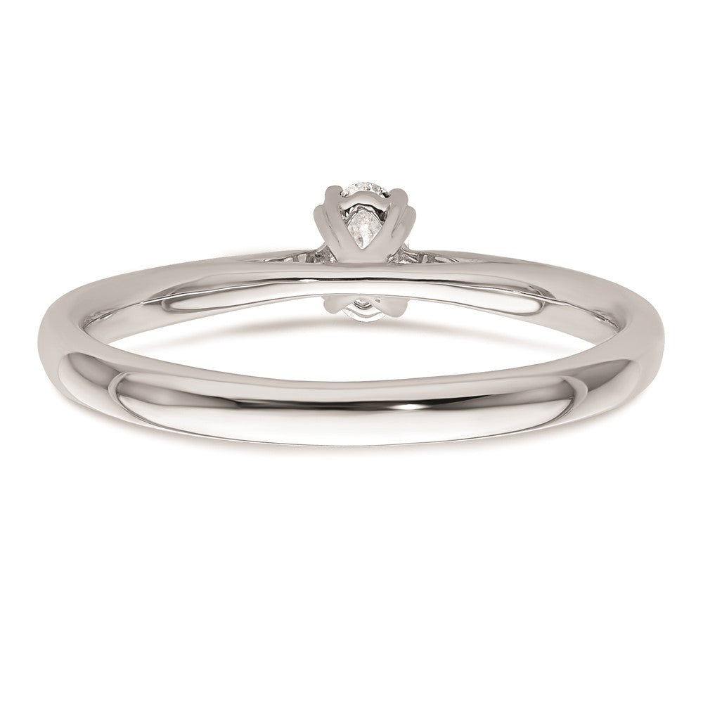 0.25ct. CZ Solid Real 14K White Gold Oval Solitaire Engagement Ring Polished Engagement Ring