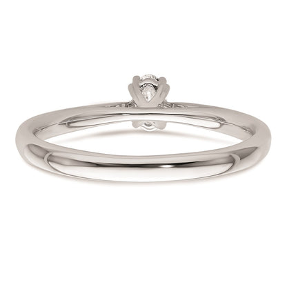 0.25ct. CZ Solid Real 14K White Gold Oval Solitaire Engagement Ring Polished Engagement Ring