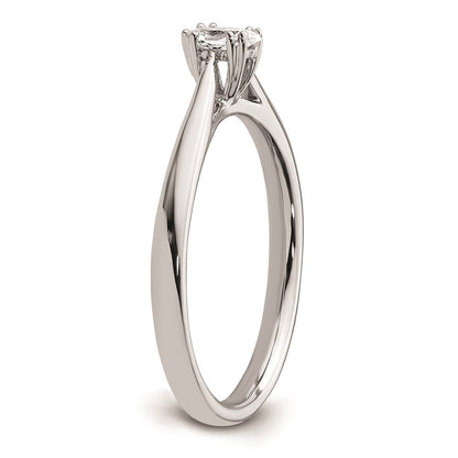 0.25ct. CZ Solid Real 14K White Gold Oval Solitaire Engagement Ring Polished Engagement Ring