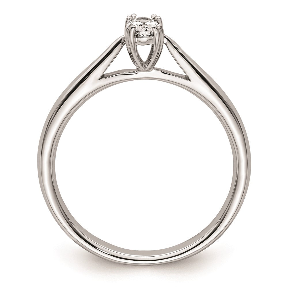 0.33ct. CZ Solid Real 14K White Gold Oval Solitaire Engagement Ring Polished Engagement Ring