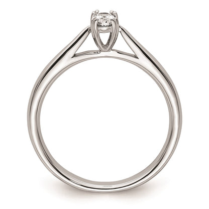 0.33ct. CZ Solid Real 14K White Gold Oval Solitaire Engagement Ring Polished Engagement Ring