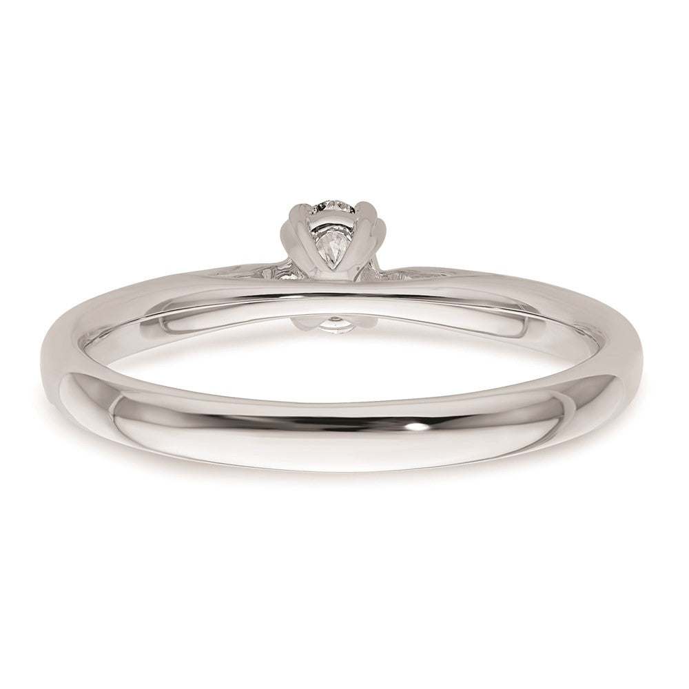 0.33ct. CZ Solid Real 14K White Gold Oval Solitaire Engagement Ring Polished Engagement Ring