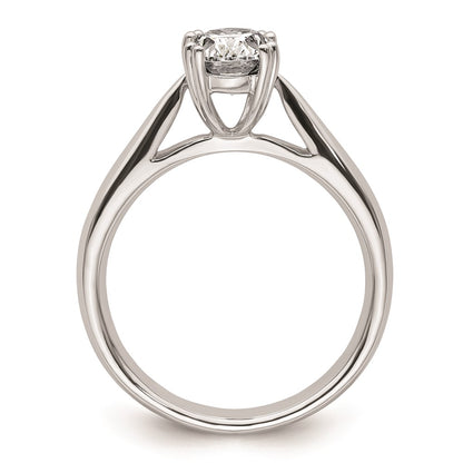 1.25ct. CZ Solid Real 14K White Gold Oval Solitaire Engagement Ring Polished Engagement Ring