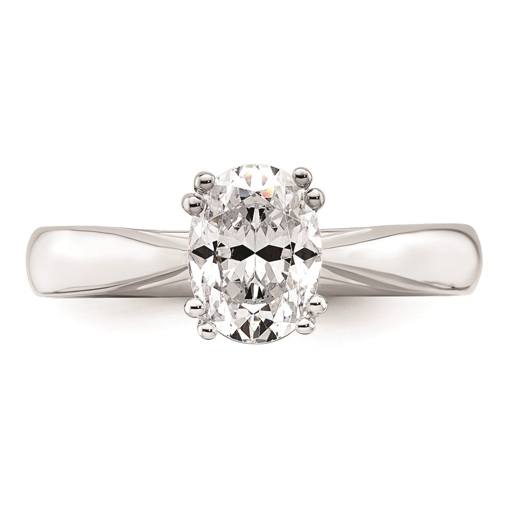 1.25ct. CZ Solid Real 14K White Gold Oval Solitaire Engagement Ring Polished Engagement Ring