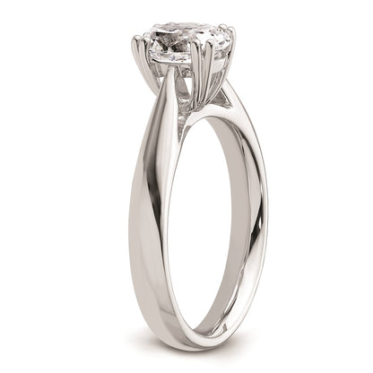 1.25ct. CZ Solid Real 14K White Gold Oval Solitaire Engagement Ring Polished Engagement Ring