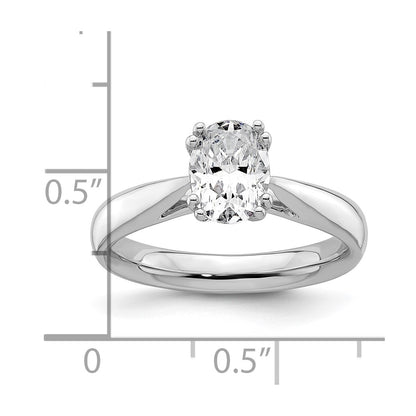 1.25ct. CZ Solid Real 14K White Gold Oval Solitaire Engagement Ring Polished Engagement Ring