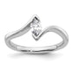 0.33ct. CZ Solid Real 14k White Gold Marquise Bezel Solitaire Engagement Ring