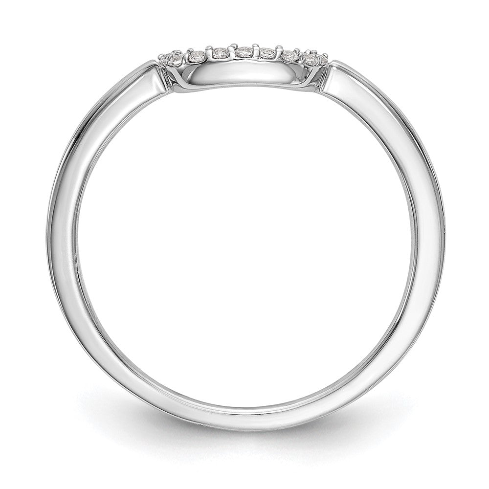0.05ct. CZ Solid Real 14k White Gold Contour Wedding Band Ring