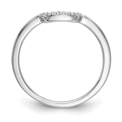 0.05ct. CZ Solid Real 14k White Gold Contour Wedding Band Ring