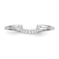 0.05ct. CZ Solid Real 14k White Gold Contour Wedding Band Ring