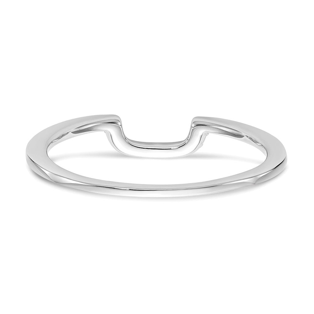 0.05ct. CZ Solid Real 14k White Gold Contour Wedding Band Ring