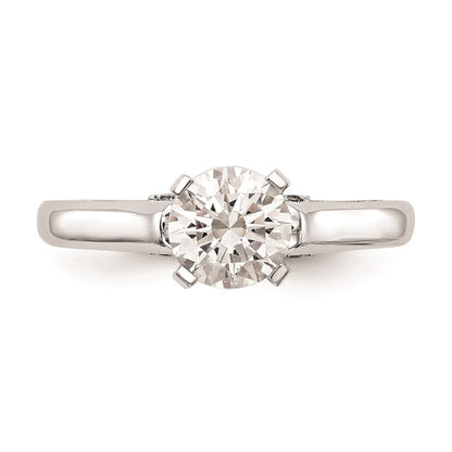 0.10ct. CZ Solid Real 14K White Gold Peg Set Solitaire Engagement Ring Engagement Ring