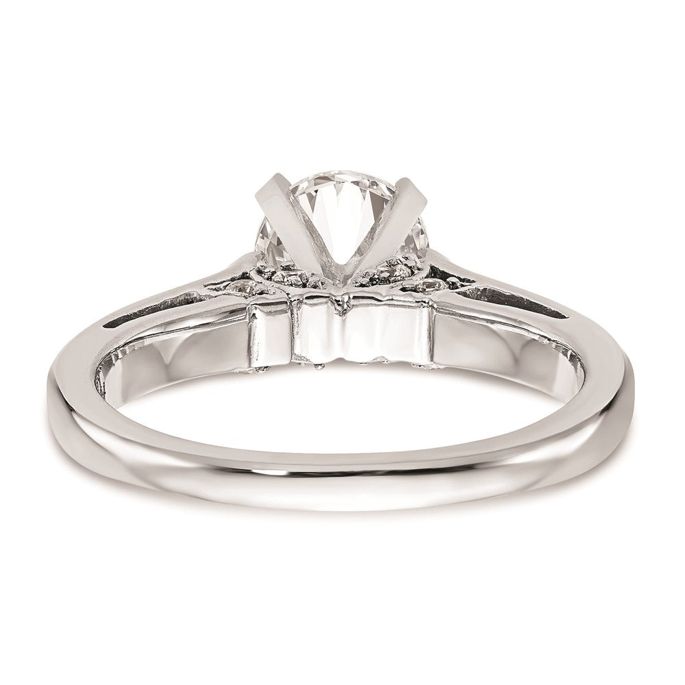 0.10ct. CZ Solid Real 14K White Gold Peg Set Solitaire Engagement Ring Engagement Ring
