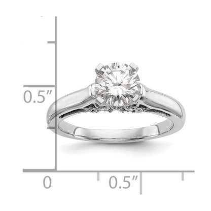 0.10ct. CZ Solid Real 14K White Gold Peg Set Solitaire Engagement Ring Engagement Ring