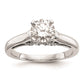 0.10ct. CZ Solid Real 14K White Gold Peg Set Solitaire Engagement Ring Engagement Ring