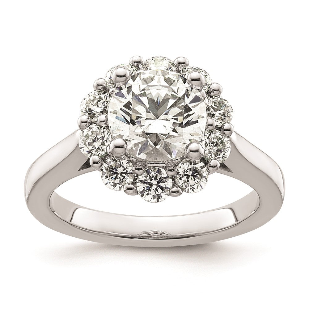 2.00ct. CZ Solid Real 14K White Gold Round Halo Engagement Ring