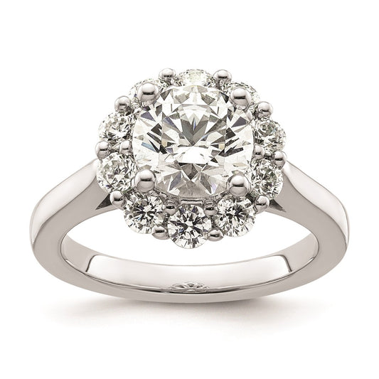 2.00ct. CZ Solid Real 14K White Gold Round Halo Engagement Ring