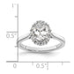 0.75ct. CZ Solid Real 14K White Gold Oval Halo Engagement Ring