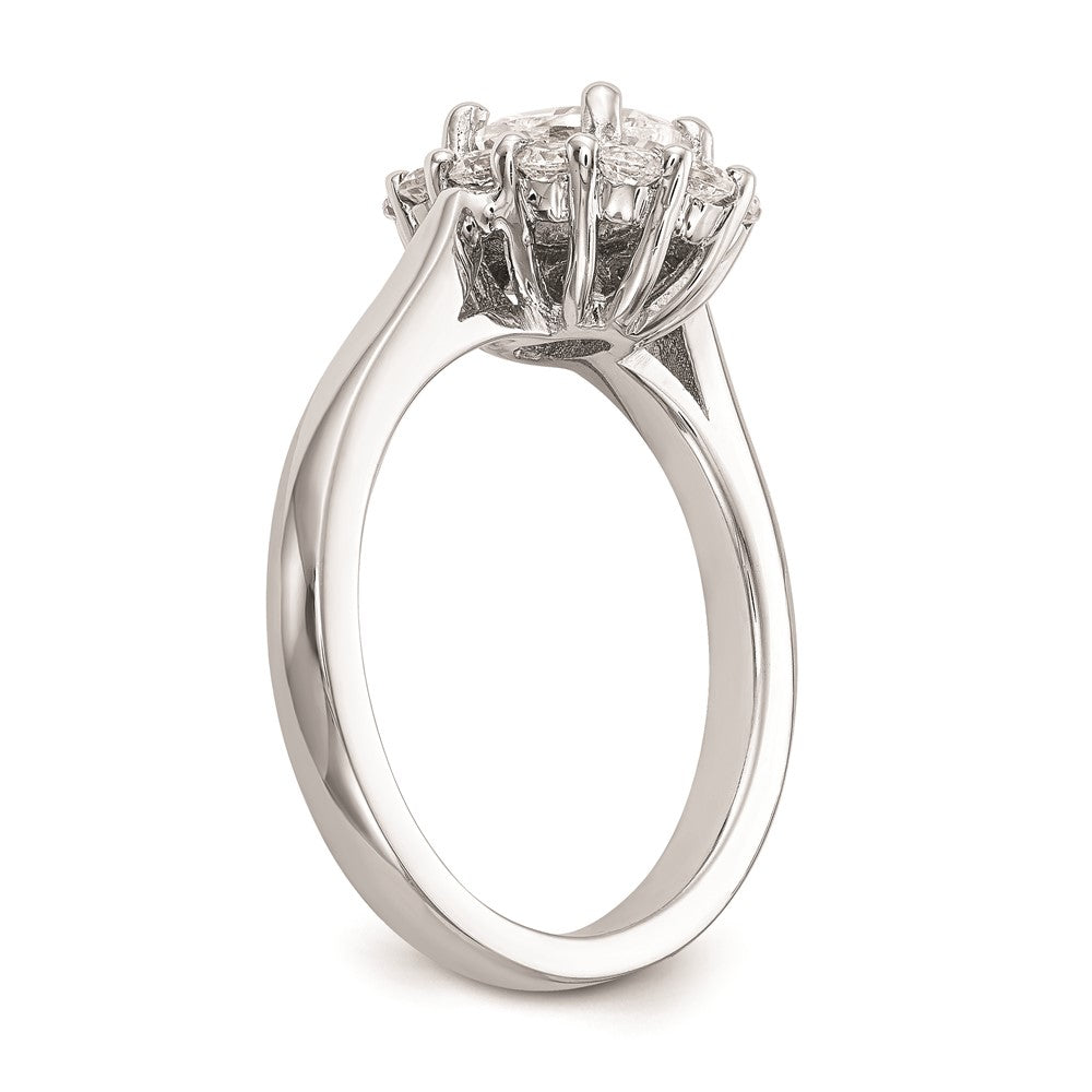 1.00ct. CZ Solid Real 14K White Gold Oval Halo Engagement Ring
