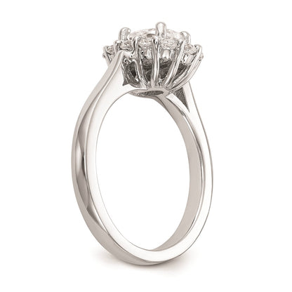 1.00ct. CZ Solid Real 14K White Gold Oval Halo Engagement Ring