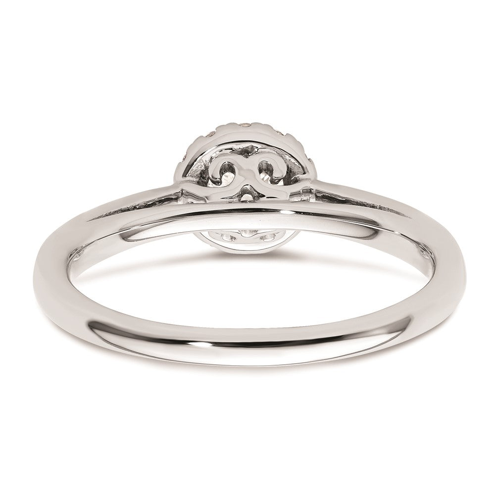 0.25ct. CZ Solid Real 14K White Gold Round Halo Engagement Ring