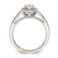 0.33ct. CZ Solid Real 14K White Gold Round Halo Engagement Ring