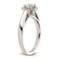 0.33ct. CZ Solid Real 14K White Gold Round Halo Engagement Ring