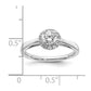 0.50ct. CZ Solid Real 14K White Gold Round Halo Engagement Ring
