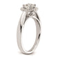 0.75ct. CZ Solid Real 14K White Gold Round Halo Engagement Ring