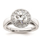 2.00ct. CZ Solid Real 14K White Gold Round Halo Engagement Ring