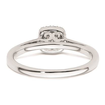 0.25ct. CZ Solid Real 14K White Gold Round Halo Engagement Ring